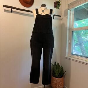 Old Navy Black Relaxed Fit Cotton Overalls Women's Jeans Size 16